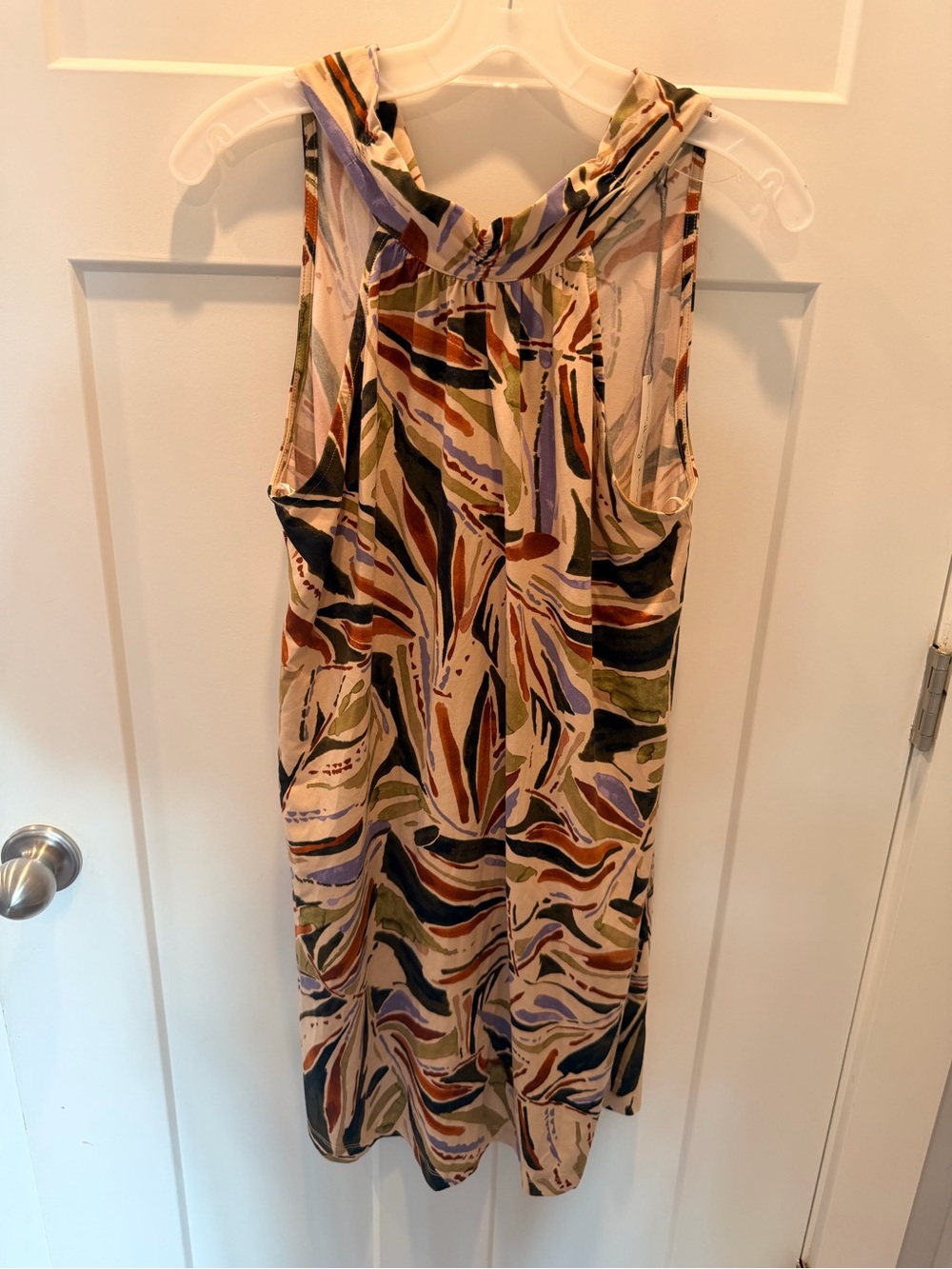 NWT Nine Britton Abstract Print Cowl Neck Shift Dress Medium